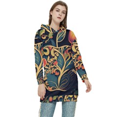 Ai Generated Apple Foliage Women s Long Oversized Pullover Hoodie by Ravend