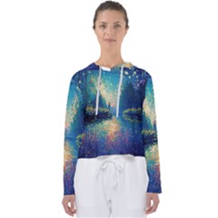 Oil Painting Night Scenery Fantasy Women s Slouchy Sweat