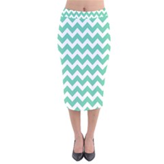 Chevron Pattern Gifts Velvet Midi Pencil Skirt by GardenOfOphir