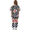 Black Chevron Peach Lilies Kids  Tee and Pants Sports Set View4