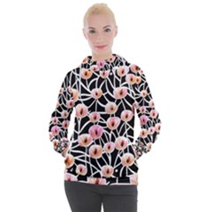 Cheery Watercolor Flowers Women s Hooded Pullover by GardenOfOphir