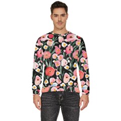 Charming Watercolor Flowers Men s Fleece Sweatshirt by GardenOfOphir