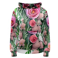 Brilliant Blushing Blossoms Women s Pullover Hoodie by GardenOfOphir