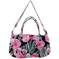 Expressive Watercolor Flowers Botanical Foliage Removal Strap Handbag by GardenOfOphir