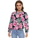 Expressive Watercolor Flowers Botanical Foliage Women s Long Sleeve Raglan Tee View1