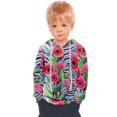 Cherished Blooms – Watercolor Flowers Botanical Kids  Overhead Hoodie by GardenOfOphir