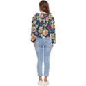 Charming Foliage – Watercolor Flowers Botanical Women s Lightweight Cropped Hoodie View4