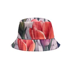 Color-infused Watercolor Flowers Inside Out Bucket Hat (kids) by GardenOfOphir