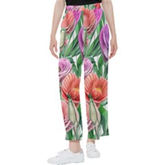 Captivating Watercolor Flowers Women s Pants  by GardenOfOphir