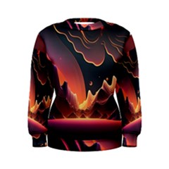 Fire Flame Burn Hot Heat Light Burning Orange Women s Sweatshirt by Ravend