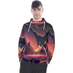 Fire Flame Burn Hot Heat Light Burning Orange Men s Pullover Hoodie by Ravend