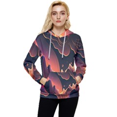 Fire Flame Burn Hot Heat Light Burning Orange Women s Lightweight Drawstring Hoodie by Ravend