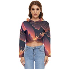 Fire Flame Burn Hot Heat Light Burning Orange Women s Lightweight Cropped Hoodie by Ravend