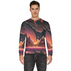 Fire Flame Burn Hot Heat Light Burning Orange Men s Fleece Sweatshirt by Ravend