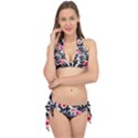 Beautiful Elegant Botanical Flowers Tie It Up Bikini Set View1