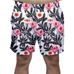 Beautiful Elegant Botanical Flowers Men s Shorts by GardenOfOphir