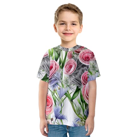 Captivating Coral Blooms Kids  Sport Mesh Tee by GardenOfOphir