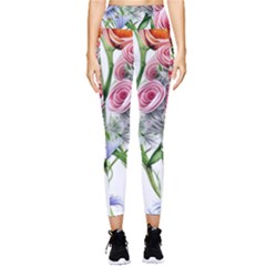 Captivating Coral Blooms Pocket Leggings  by GardenOfOphir