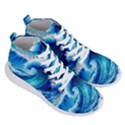 Tsunami Tidal Wave Ocean Waves Sea Nature Water Blue Painting Men s Lightweight High Top Sneakers View3