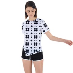 Polka Dot  Svg Asymmetrical Short Sleeve Sports Tee by 8989