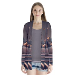 Ai Generated Swirl Space Design Fractal Light Art Drape Collar Cardigan by Ravend