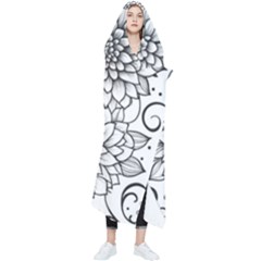 Flowers Template Line Art Pattern Coloring Page Wearable Blanket by Ravend