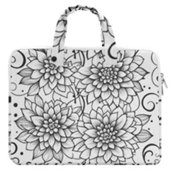 Flowers Template Line Art Pattern Coloring Page Macbook Pro 16  Double Pocket Laptop Bag  by Ravend