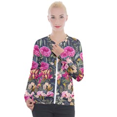 Astonishingly Beautiful Bluebells Watercolor Casual Zip Up Jacket by GardenOfOphir