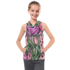 Chic Choice Classic Watercolor Flowers Kids  Sleeveless Hoodie by GardenOfOphir