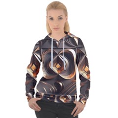 Ai Generated Swirls Space Design Fractal Light 3d Pattern Women s Overhead Hoodie