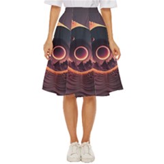 Ai Generated Swirl Space Design Fractal Light 3d Art Classic Short Skirt by Ravend