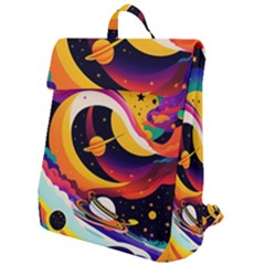 Ai Generated Moon Art Design Graphic Shape Flap Top Backpack