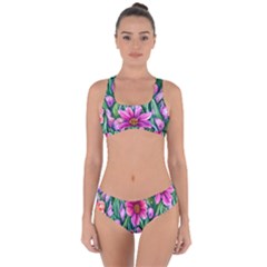 Cheerful And Cheery Blooms Criss Cross Bikini Set by GardenOfOphir