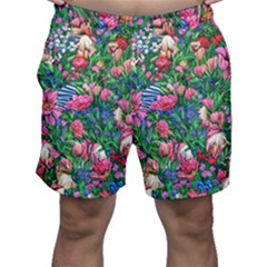 Dazzling Watercolor Flowers Men s Shorts by GardenOfOphir