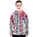 Captivating And Celestial Watercolor Flowers Women s Zipper Hoodie View1