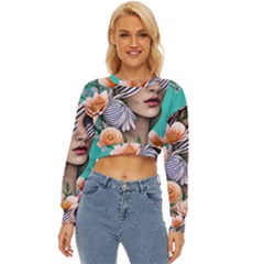 Whimsy Lady Combined Watercolor Flowers Lightweight Long Sleeve Sweatshirt by GardenOfOphir