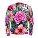 Color-infused Watercolor Flowers Men s Sweatshirt View1