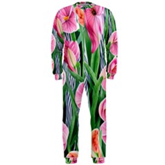 Classy Watercolor Flowers Onepiece Jumpsuit (men)