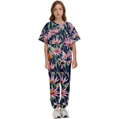 Choice And Creative Watercolor Flowers Kids  Tee And Pants Sports Set by GardenOfOphir