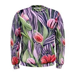 Charming Watercolor Flowers Men s Sweatshirt