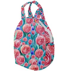 Brilliantly Hued Watercolor Flowers In A Botanical Travel Backpacks by GardenOfOphir