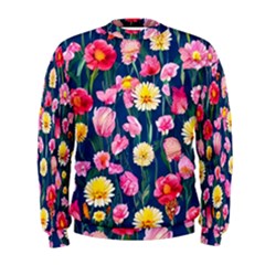 Botanical Flowers Pattern Men s Sweatshirt