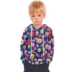 Botanical Flowers Pattern Kids  Overhead Hoodie