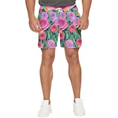 Boho Retropical Flowers Men s Runner Shorts by GardenOfOphir