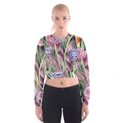 Ottagecore Aesthetics Retro Flowers Pattern Cropped Sweatshirt