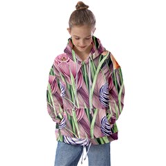 Ottagecore Aesthetics Retro Flowers Pattern Kids  Oversized Hoodie by GardenOfOphir