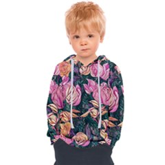 Retro Botanical Flowers Kids  Overhead Hoodie