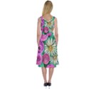 Tropical Flowers Pattern Midi Sleeveless Dress View2