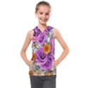 Country-chic Watercolor Flowers Kids  Sleeveless Hoodie View1