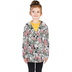 Retro Topical Botanical Flowers Kids  Double Breasted Button Coat by GardenOfOphir